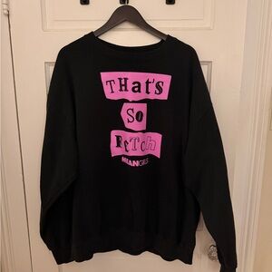 Black Oversized Sweatshirt with Pink 'That's So Fetch' Print, Mean girls movie